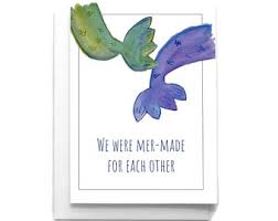 Mermaid Pun Card Etsy Singapore
