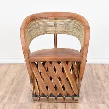 This Mexican Style Equipale Chair Is Featured In A Solid Wood With A Rustic Raw Wood Finish This Armchair Is In Great Woven Furniture Leather Chair Furniture