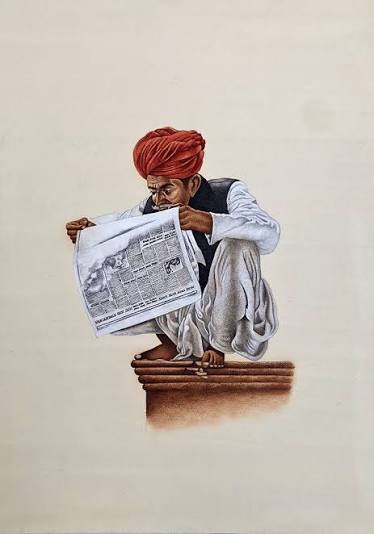 Buy Man Portrait Miniature Artwork | Miniature Portrait | Wall Painting