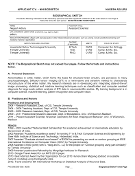 Phs 398 2590 Rev 06 09 Biographical Sketch Format Page