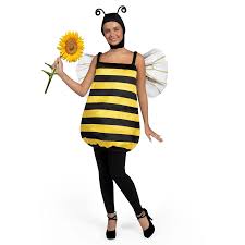 Black and Yellow Bee One-Piece Hood Costume for Women Plus