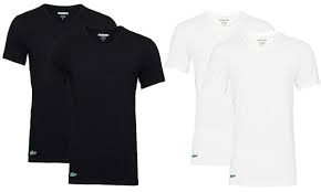 See more ideas about lacoste t shirt, lacoste, mens tshirts. Lacoste 2er Pack Herren T Shirts Mit V Ausschnitt In Schwarz Oder Weiss In Der Grosse Nach Wahl