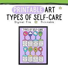Positive, quotes, good, vibes, happy, motivational, text, aesthetic, message, kids, man, womens, nature, abstract, terracota, pastel, earth, love, self love, self care. 8 Types Of Self Care Art Print Digital Download Printable Etsy In 2021 Etsy Printables Printable Art Self