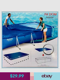 Square Pool Cover 304x205cm For 3x2m Swimming Pool 58106 Dustproof Rainproof Pool Cover Square Pool Swimming Pools