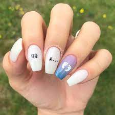 Best gender reveal nail ideas. Gender Reveal Nails Gender Reveal Nails Baby Shower Nails Baby Nail Art