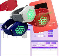 RFID F08 Park Wristbands with Hourly Paid Countdown LED Timer Activate  Vibrating Red Light Flashes Setting
