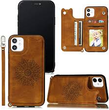 Protective cases for the newest iphone. Amazon Com Case For Iphone 12 Pro Max Apple Iphone 12 Pro Max 6 7 Inch Bumper Cover With Card Slots Anti Resistant Mandala Wrist Strap Wallet Protective Skin Brown