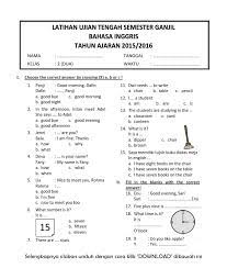 Check spelling or type a new query. Download Soal Uts Ganjil Bahasa Inggris Kelas 2 Semester 1 2015 2016 Rief Awa Blog