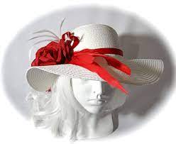 Red White Sun Hat Kentucky Derby Hats Women S Hat Formal Hats Dh 111 Derby Hats Hats For Women Kentucky Derby Hats
