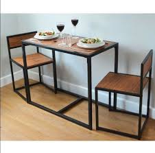 Not every tiny kitchen needs a table with only two chairs, either. Kitchen Dining Table And 2 Chairs Wooden Vintage Set Industrial Space Saver Room Compact Dining Table Space Saving Kitchen Table Space Saving Dining Table