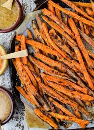 *this post contains affiliate links. Crispy Baked Sweet Potato Fries With Dipping Sauces Linger