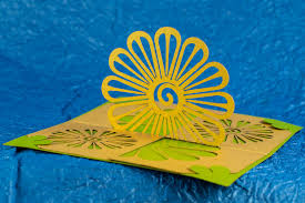 Cut out two cardstock papers one slightly bigger than the other. Make A 180Âº Open Twisted Crest Oa Kirigami Pop Up Card Evermore Stud Io
