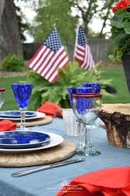Simple Patriotic Table Decor Home With Holliday Table Decorations Decor Patriotic Decorations