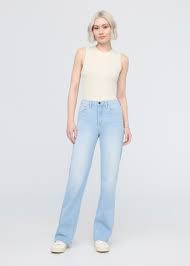 Women's Sun Faded Blue High Rise Straight Jeans
