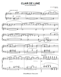 I really like that there are so many files to help you (sheet music, tuning note, accompaniment mp3, mp3 recording, youtube video, versions (normal and simplified) of the sheet music and sound. Clair De Lune Sheet Music Debussy Sheetmusic Free Com