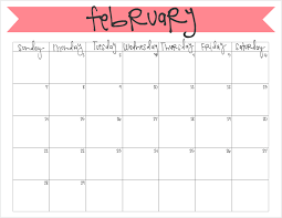 February 2016 Calendar Free Printable Live Craft Eat Monthly Calendar Printable Free Printable Calendar Monthly Free Printables
