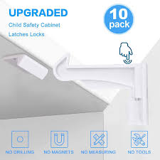 Product title safety 1st childproofing cabinet & drawer latch, whi. Invisible Spring No Drill Child Proof Latches Baby Safety Locks For Kitchen Cabinets Drawers With Strong Adhesive 10 Pack Cabinet Locks Straps Aliexpress
