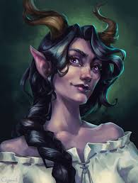 Art I made of Melissa, Tiefling Alchemist Artificer, OC by @TieflingMelissa 