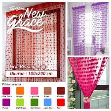 Grosir tirai benang, jual tirai benang, harga tirai benang, toko agen tirai benang, distributor pabrik tirai benang murah january 1, 2021 tirai cantik berbentuk juntaian benang yang tebal, dengan tinggi 2 meter dan lebar 1 meter cocok untuk semua pintu atau jendela. Tirai Benang Love Lazada Indonesia