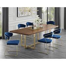 Home personalized crystal wall lamp 3d model. Buy Agustin Wood Veneer Dining Table Metal Base Modern Design By Inspired Home On Dot Bo