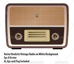 Vintage Radio Vintage Radio White Background Vintage