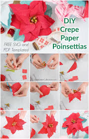 Crepe Paper Poinsettia Flowers Free Poinsettia Template And Tutorial Paper Flower Tutorial Paper Flowers Diy Crepe Paper