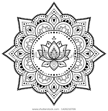 Circular Pattern In Form Of Mandala With Lotus Flower For Henna Mehndi Tattoo Decoration Decorative Orname In 2020 Lotus Drawing Lotus Artwork Lotus Flower Drawing