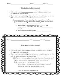 Cell Transport Diffusion Osmosis And Active Transport Notes And Powerpoint Cell Transport Life Science Middle School Science Teaching Resources