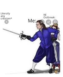 Live by the sword, die by the sword is a proverb in the form of a parallel phrase, derived from the gospel of matthew : I Ll Live And Die By The Sword Too Really Low Quality Outbreak Meme Residentevil