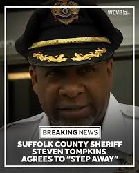 BREAKING: Suffolk County Sheriff Tompkins 'steps away' from position as  extortion charges involving cannabis stock deal loom  https://www.wcvb.com/article/sheriff-tompkins-arraignment-suffolk-county-cannabis-steps-away-postion/65909319