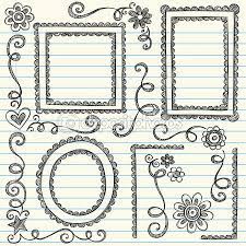 Scalloped Frames Sketchy Back To School Doodles Disegni A Mano Cornici Arte Doodle