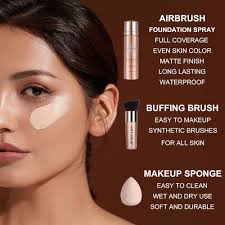 Amazon.com : AirBrush Foundation Spray, Liquid Foundation Makeup Set,  Full-Coverage Foundation Mist for Color Correcting,Concealer, Flawless  Look, Matte Finish,Include Brush and Sponge,2.28oz (#5 Warm Honey) : Beauty  & Personal Care