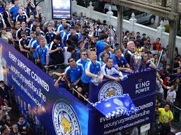 Leicester city the champions collecting the league 1 trophy against scunthorpe. The Rise And Rise Of Leicester City Under King Power Nikkei Asia