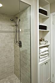 This walk in shower idea offers you all the privacy you need, keeps the room open, and, the best bit, provides a great canvas for statement tiles and decorative plants. Shower Enclosure Ideas Houzz