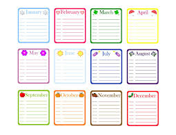 yearly birthday calendar template free classroom printables