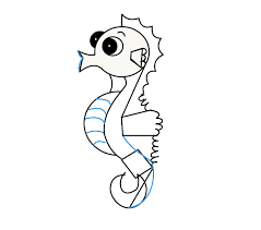 Sketch the pectoral fin and add a small arc above the round eye for the eyebrow (please note that the real seahorse doesn't have eyebrows). How To Draw A Seahorse Step By Step Easy Drawing Guides