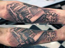 Truck driver's bizarre lengths to show remorse. 60 Truck Tattoos For Men Vintage And Big Rig Ink Design Ideas
