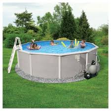 Blue Wave Barcelona Complete 18 Round 52 Deep Metal Wall Pool Package Gray Target In Ground Pools Above Ground Pool Pool