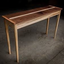 Walnut And Ambrosia Maple Console Table Happy Friday Handcrafted Table Table Hall Table