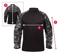 rothco military combat shirt size chart