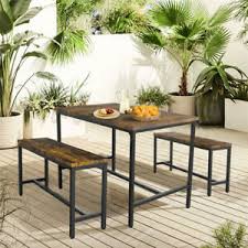 Dining table set dining table kitchen table and bench for 4 dining room table set for small spaces table with chairs home furniture rectangular modern. Dining Table And Bench Set For Sale Ebay
