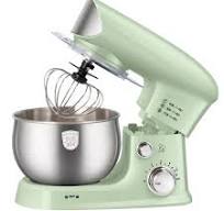 Electric Kitchen Stand Mixer, 6 Speeds, 3-Quart Stainless Steel Mixing  Bowl, Egg Whisk, Dough Hook, Flat Beater, Green (Available in US)