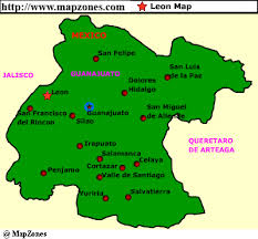 Mapzones Com Leon Map Mexico Travel Guanajuato Mexico Mexico Map