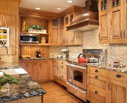 Should Your Flooring Match Or Contrast With Your Kitchen Cabinets Here S One Instance Hickory Kitchen Cabinets Kitchen Cabinet Design Pine Kitchen Cabinets