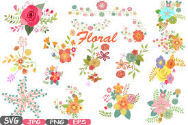 Download Wedding Flowers Vintage Floral Invitation Cutting Files Svg Eps Png Jpg Party Colorful Clip Art Vector Graphics Clipart 16sv By Hamhamart Thehungryjpeg Com