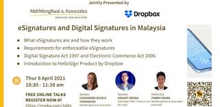 Uniform electronic commerce act, adopted in 1999 by the uniform law conference of canada. Mwka Online Talk Esignatures And Digital Signatures In Malaysia Peatix