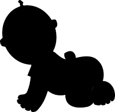 Baby Crawling Clip Art Baby Clip Art Silhouette Bebe Pochoir Silhouette Ramper De Bebe