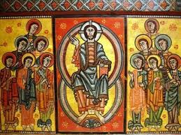 Ego Sum Lux Mundi I Am The Light Of The World This Painting Shows An Audience Following Jesus Which Stresse Romanesque Art Symbolic Art Medieval Paintings