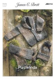 Babies leaflets from james c. J C Brett Marble Chunky Baby Jacket Hat And Scarf Knitting Pattern Jb014