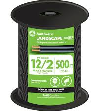 Low voltage wiring typically has a relaxed set of standards for the dielectric strength of the insulation, and less strict methods of installation. Southwire 500 Ft 12 2 Black Stranded Cu Low Voltage Landscape Lighting Wire 55213445 The Home Depot